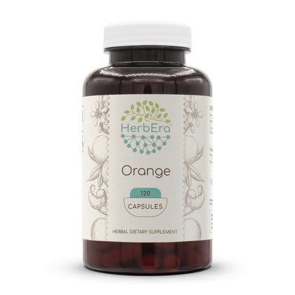 HerbEra Orange 120 Capsules, 500 mg, Orange (Citrus Sinensis) Dried Peel (120 Capsules)