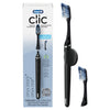 Oral-B Clic Toothbrush, Matte Black, with 1 Bonus Replacement Brush Head and Magnetic Toothbrush Holder