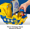 Fisher-Price Santiago of The Seas Preschool Toys Santiago Figure & El Bravo Pirate Ship Set for Pretend Play Ages 3+ Years