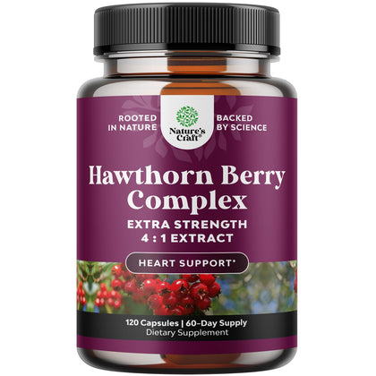 Extra Strength Hawthorn Extract Capsules - 1330mg Digestion and Heart Health Supplement - Non-GMO Hawthorn Extract Plant Polyphenols for Men and Women, 60 Servings