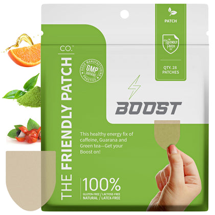 The Friendly Patch Boost Energy Patch - 28 Day Supply - Energy & Focus Patches, Caffeine, Guarana - Clarity & Energy - Plant-Powered, Focus - Wellness Patches