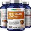 NusaPure Bee Pollen 1500mg 200 Veggie Caps (100% Vegetarian, Non-GMO, Gluten Free) Naturally Occurring Proteins, Aminoacids*