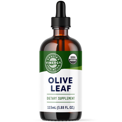 Vimergy Organic Olive Leaf Extract, 57 Servings - Pure Olive Leaf Liquid Drops - Supports Immune and Cardiovascular Health - USDA Organic, Gluten-Free, Non-GMO, Vegan & Paleo Friendly (115 ml)