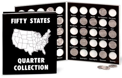 Fox Valley Traders Commemorative State Quarters Album, Black White Collection Folder