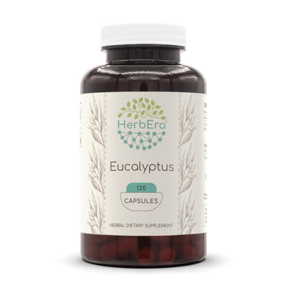 HerbEra Eucalyptus 120 Capsules, 400mg, Eucalyptus (Eucalyptus Globulus) Dried Leaf (120 Capsules)