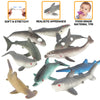 Shark Toy Figure, 20 Pack Rubber Bath Toy Set,Super Stretches Material TPR,ValeforToy Ocean Sea Animal Floating Bathtub Toy Party Favors,Realistic Shark Dolphin Whale Figure