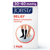 JOBST Relief Knee High Graduated Compression Socks, 30-40 mmHg - Comfortable Unisex Design - Closed Toe, Black, Large