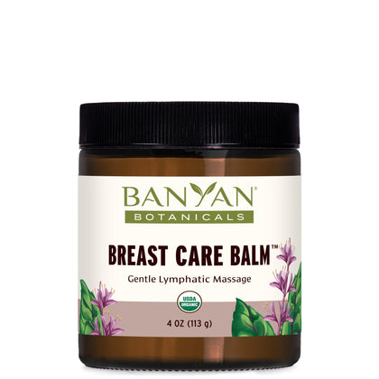 Banyan Botanicals Breast Care Balm - Organic Herbal Salve with Tulsi & Palmarosa - for Lymph Massage & Breast Health - Promotes Healthy Circulation - 4 oz - Non GMO Sustainably Sourced Petroleum Free