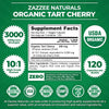 Zazzee USDA Organic Tart Cherry 10:1 Extract, 3000 mg Strength, 120 Vegan Capsules, 4 Month Supply, Standardized, Concentrated 10X Extract, 100% Vegetarian, Certified Organic, All-Natural and Non-GMO