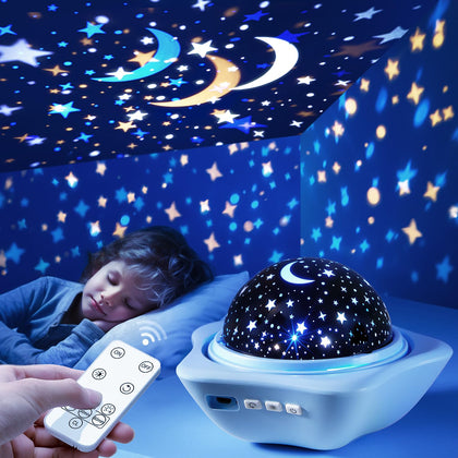 PIKOY Night Light for Kids,42 Lightings Kids Night Light Projector,360° Silent Dimmable Star Projector for Kids,Rechargeable Baby Night Light Projector,Star Lights for Ceiling Remote,Star Projector