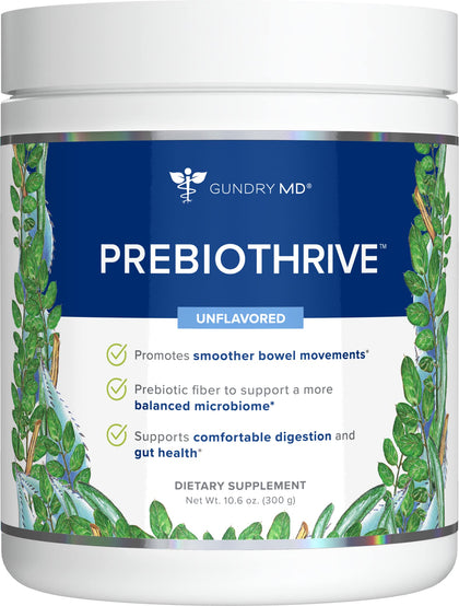 Gundry MD® PrebioThrive Prebiotic Supplement for More Comfortable Digestion, Gut Health and a More Balanced MicroBiome, Unflavored Powder - (30 Servings)