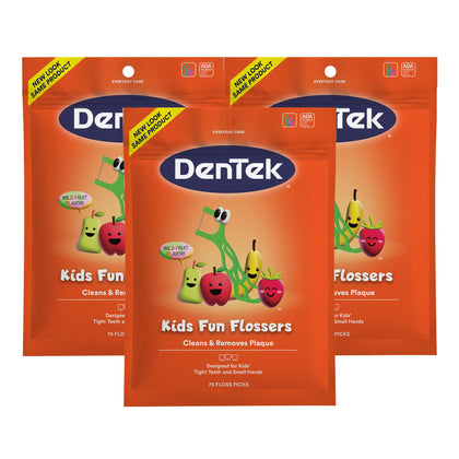 DenTek Kids Fun Flossers, Limited Edition Monster Flossers, 75 Count (Pack of 3)(Packaging May Vary)