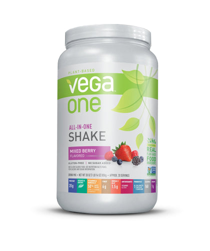 Vega One All-In-One Nutritional Shake Berry (20 Servings) - Plant Based Vegan Protein Powder, Non Dairy, Gluten Free, Non GMO, 30 Ounce (Pack of 1)