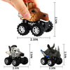 CHIMAGER Jungle Themed Pull Back Animal Monster Car Vehicle Toy with Big Tire Wheel for 3+ Years Old Boys and Girls - Pack of 6