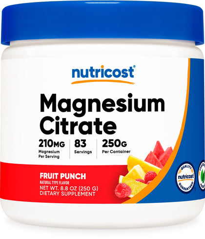 Nutricost Magnesium Citrate Powder (Fruit Punch, 250 Gram)