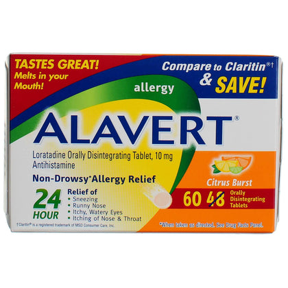 Alavert 24 Hour Orally Disintegrating Tablets Citrus Burst 60 Tablets