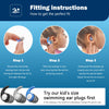 Swimming Ear Plugs for Kids,3 Pairs Waterproof Silicone Swim Earplugs for Swimming Surfing Diving Showering for 4-12 Years Olds Children and Small Ear Teens (Light Blue,Grey,Black)