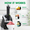 Yonanas 988BK Deluxe Vegan, Dairy-Free Frozen Fruit Soft Serve Maker, Includes 75 Recipes, 200 W, Black (120V)