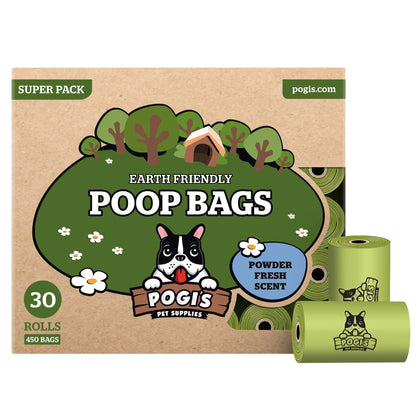 Pogis Dog Poop Bags - 30 Rolls (450 Doggie Poop Bags) - Leak-Proof Dog Waste Bags - Scented, Ultra Thick, Extra Large Poop Bags for Dogs