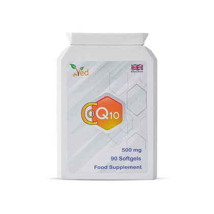 VED Co Enzyme Q10 | Support Healthy Heart and Muscles | Promote Cellular Energy | Naturally Fermented Ubiquinone| 500mg 90 Softgels