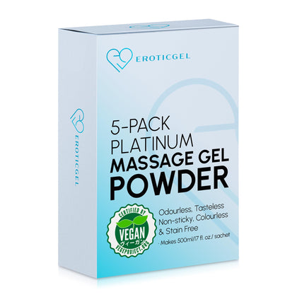 5 x Premium Nuru Massage Gel Powder | 5g Travel Sachet Makes 500ml/ 16.9 fl oz | Made in Japan Paraben & Glycerine Free