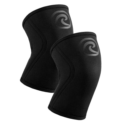 Rehband RX Knee Support for Strength Training & Fitness - 7mm Neoprene Knee Sleeve, Flexible & Non-Slip, Knee Sleeve for Men & Women, Colour:Carbon/Black - 1 Pair, Size:Large