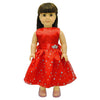 doll clothes - beautiful red dress with dots outfit fits american girl doll, my life doll and 18 inch dolls