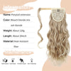 CHRSHN Wavy Ponytail Extension Wrap Around Hair Extensions Bleach Mix Ash Blonde 20 inch