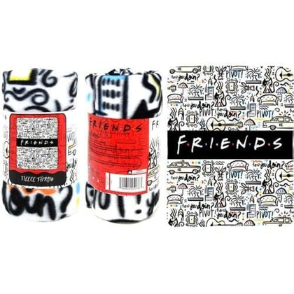 Northwest The Company - Friends TV Show How You Doin' & Pivot NYC Fleece Throw Blanket, Soft and Cozy Lightweight Plush Fabric Bed Cover and Room Décor - Size 45inx 60in