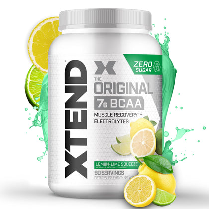 XTEND Original BCAA Powder Lemon Lime Squeeze | Sugar Free Post Workout Muscle Recovery Drink with Amino Acids | 7g BCAAs for Men & Women | 90 Servings