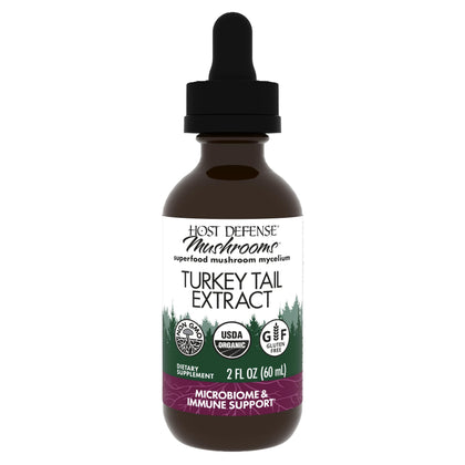 Host Defense Turkey Tail Extract - Digestive Health & Immune Response Support Supplement - Mushroom Supplement for Gastrointestinal & Gut Microbiome Support - 2 fl oz (60 Servings)*