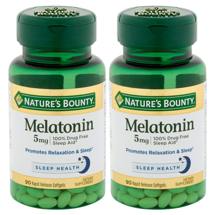 Nature's Bounty Melatonin 5mg, 90 Softgels (Pack of 2)