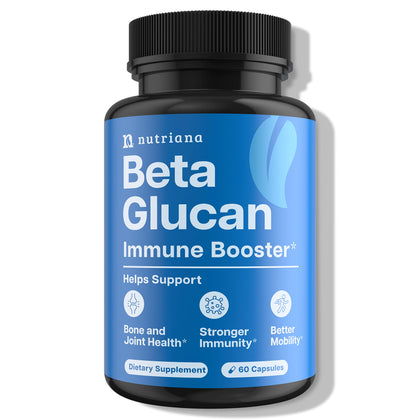 Nutriana Beta Glucan Supplements 1000mg - Immune Support Supplements - Beta Glucan 1 3D 1, 6 - Glucan Suppelements for Immune Boost- 60 Capsules