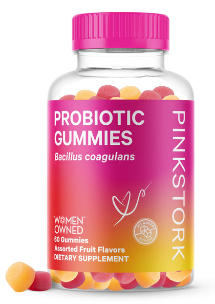 Pink Stork Probiotic Gummies for Prenatal & Postnatal Women - Probiotics for Digestion, Morning Sickness, pH Balance, Gut Health, Immune Support - 60 Sugar-Free Probiotics - 5 Billion CFUs