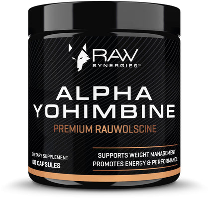 Alpha Yohimbine - Yohimbe Bark Fat Burner, Weight Loss Pills That Work Fast - 3rd Party Tested for Purity and Potency, 60 capsules by RAW Synergies