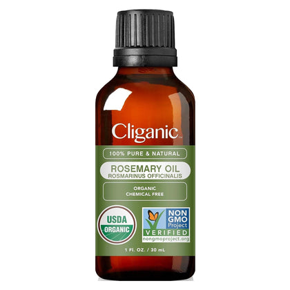 Cliganic Organic Rosemary Essential Oil, 1oz - 100% Pure Natural Undiluted, for Aromatherapy | Non-GMO Verified