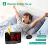 ANJANK Extra Loud Alarm Clock with Wireless Bed Shaker, Vibrating Dual Alarm for Heavy Sleepers, Deaf and Hearing-impaired, Adjustable Volume/Dimmer/Wake up Mode, USB Charger Port