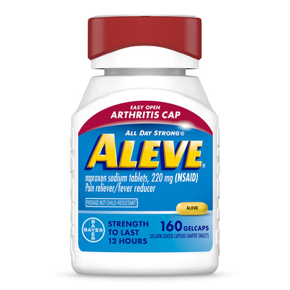 Aleve Gelcaps with Easy Open Arthritis Cap, Naproxen Sodium, Arthritis Pain Relief Medicine, Medication for Arthritis Pain, 160 Count