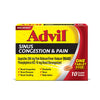 Advil Sinus Congestion and Pain, Sinus Relief Medicine, Pain Reliever and Fever Reducer with Ibuprofen and Phenylephrine HCl - 10 Coated Tablets