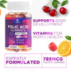 Folic Acid Gummies for Women 785 mcg, Essential Prenatal Vitamins for Mom & Baby, Vegan Folic Supplement Gummy, Vitamin B9 Chewable Extra Strength Folate, Before During After Pregnancy - 60 Gummies