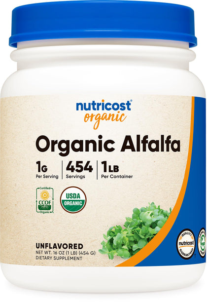 Nutricost Organic Alfalfa Powder 1LB - USDA Certified 100% Organic, Vegetarian, Non-GMO, Gluten Free