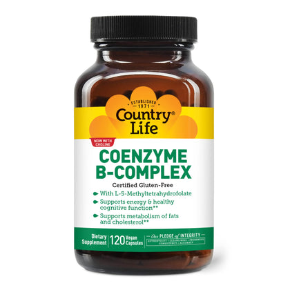 Country Life, Coenzyme B-Complex Vitamin, Support Energy and Metabolism, Daily Supplement, 120 ct