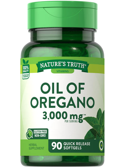 Oregano Oil Softgels | 3000mg | 90 Pills | Contains Carvacrol | Non-GMO, Gluten Free | By Nature's Truth