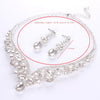 molie rhinestone crystal v-shaped bridal wedding necklace earrings jewelry set for brides gown(clear)