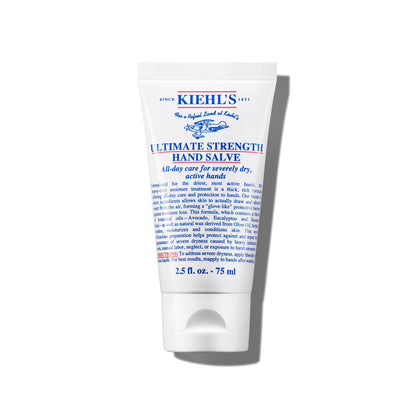 Kiehl's Ultimate Strength Hand Salve, Deeply Hydrating Hand Lotion, Thick and Rich Formula for Intense Moisture and Conditioning, Protects and Repairs Dry Hands, Paraben and Gluten Free - 2.5 fl oz