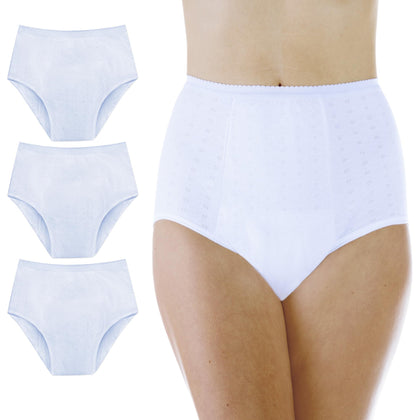 Wearever Women's Maximum Absorbency Incontinence Panties for Bladder Control - Washable, Reusable, Leak Proof Underwear for Women - (Pack of 3) (White) (L) (Fits Hip: 41-42