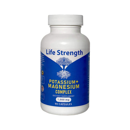 Life Strength Potassium & Magnesium Complex with Aspartate, Oxide, Glycinate, Gluconate & Citrate - 1000mg (90 Capsules)