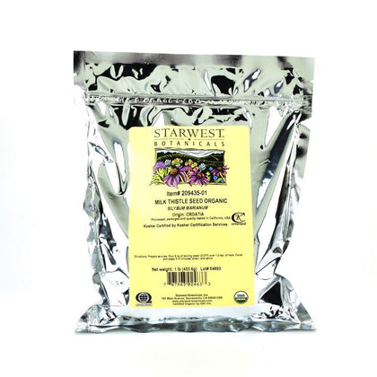 Starwest Botanicals Organic Milk Thistle Seed, 1 Pound