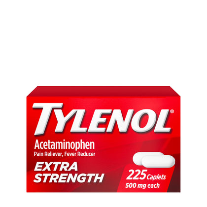 Tylenol Extra Strength Caplets with 500 mg Acetaminophen Pain Reliever Fever Reducer, 225 Count