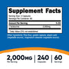 Nutricost L-Isoleucine 2000mg Per Serving, 240 Capsules (60 Servings)